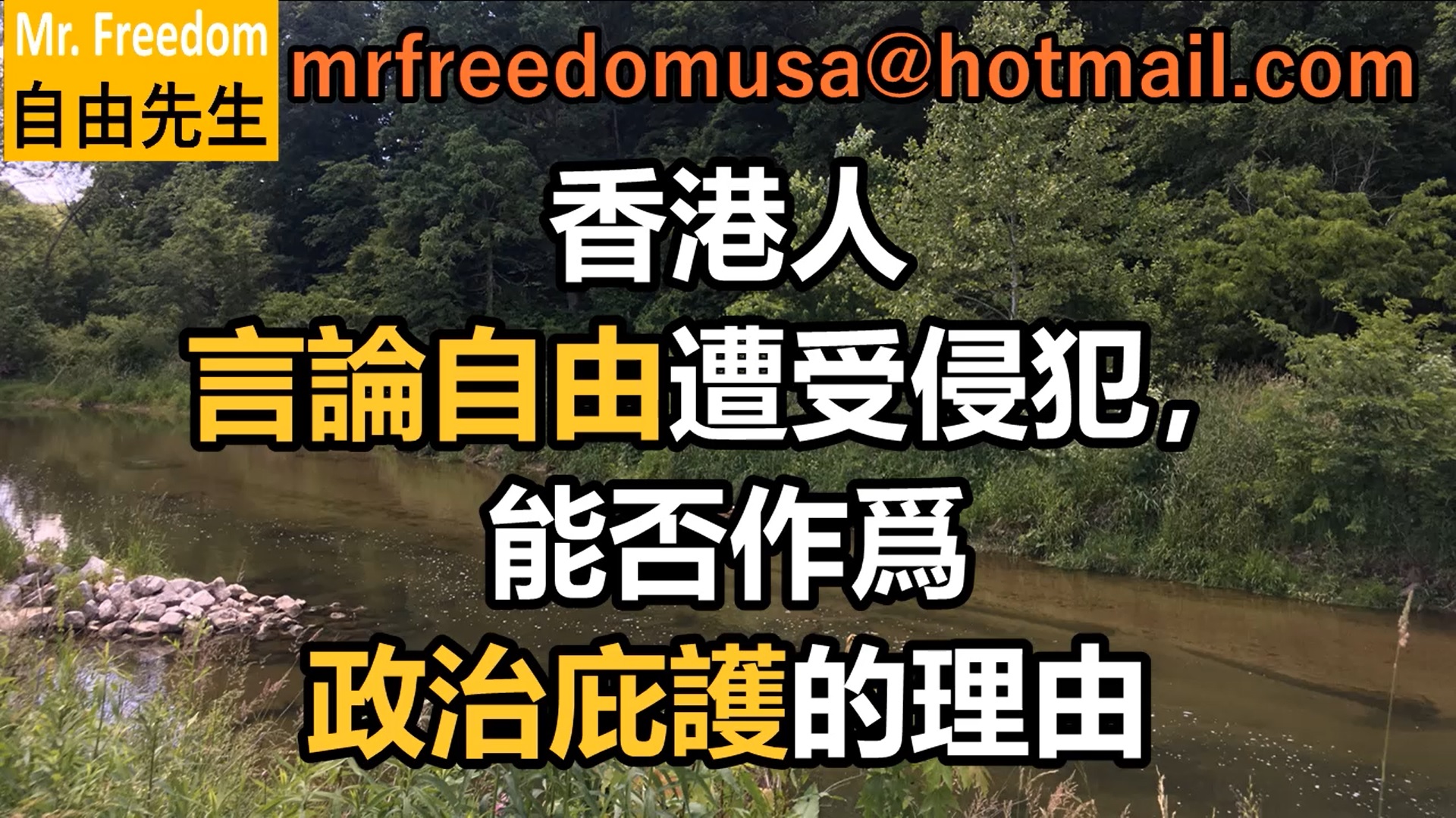 香港人言論自由遭受侵犯，能否作為政治庇護的理由
