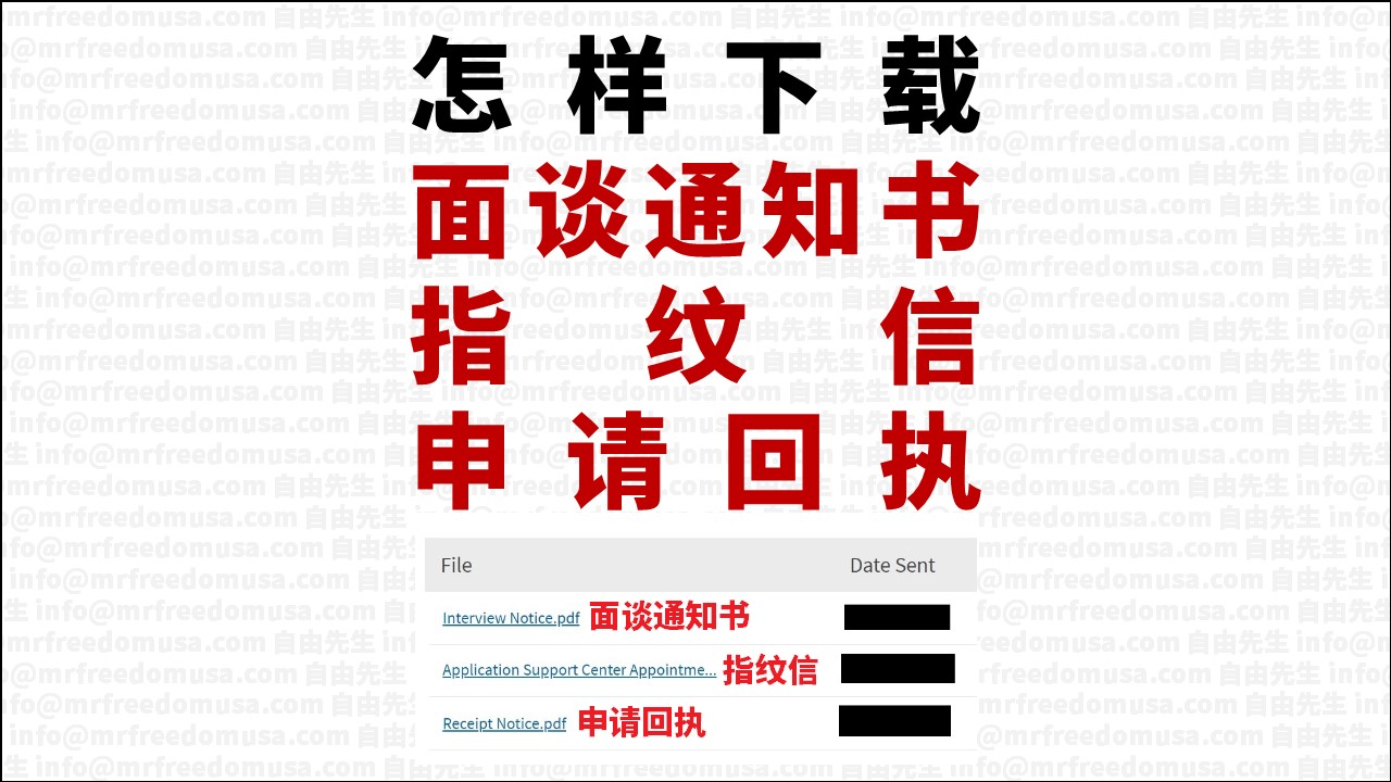 怎样在网上下载庇护申请回执、打指纹信和面谈通知书？