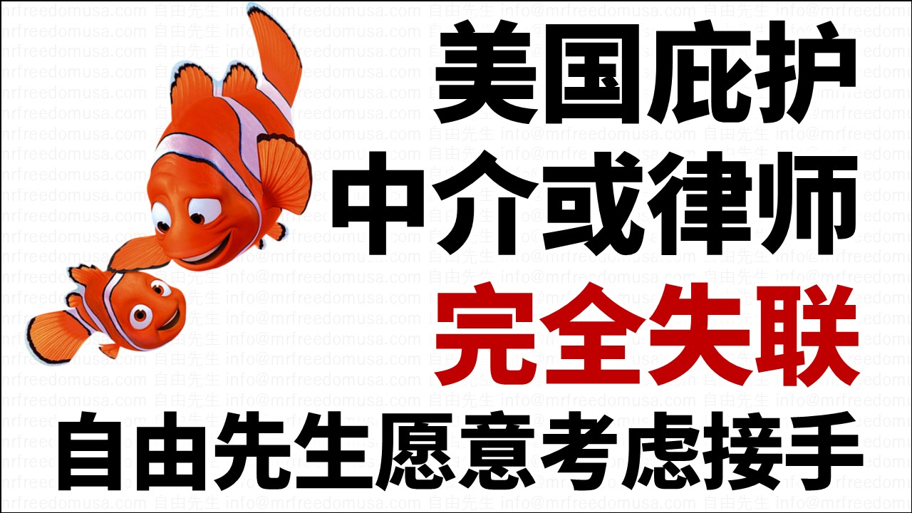 美国庇护中介或律师完全失联，自由先生愿意考虑接手